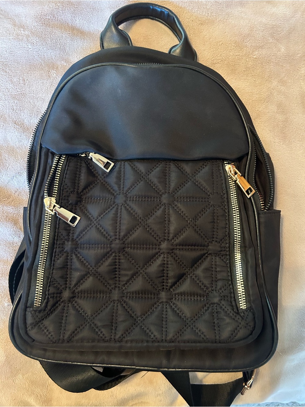 Black Quilted Women's Backpack - Stylish Everyday Bag